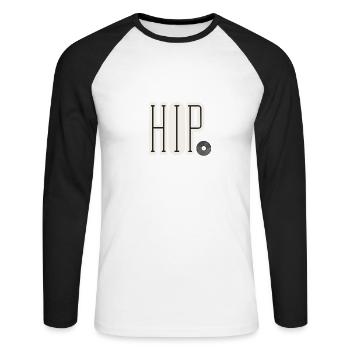 hip hop - Unisex Baseballshirt langarm - Weiß/Schwarz - Vorne - Nik (191cm)
