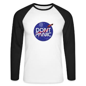 Pas de panique Universe Racers T-shirt - T-shirt baseball manches longues Homme - blanc/noir - Devant - Nik (191cm)