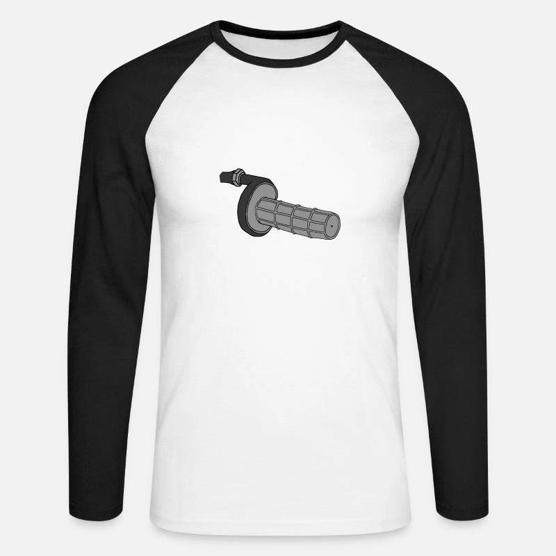 Gasgriff - Unisex Baseballshirt langarm - Weiß/Schwarz