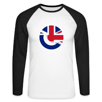 Mod Union Jack combo - Unisex Long Sleeve Baseball T-Shirt - white/black - Front - Nik (191cm)