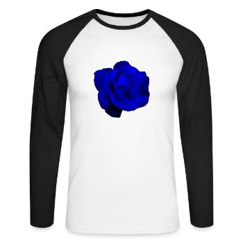 Blue Rose - Unisex Long Sleeve Baseball T-Shirt - white/black - Front - Nik (191cm)