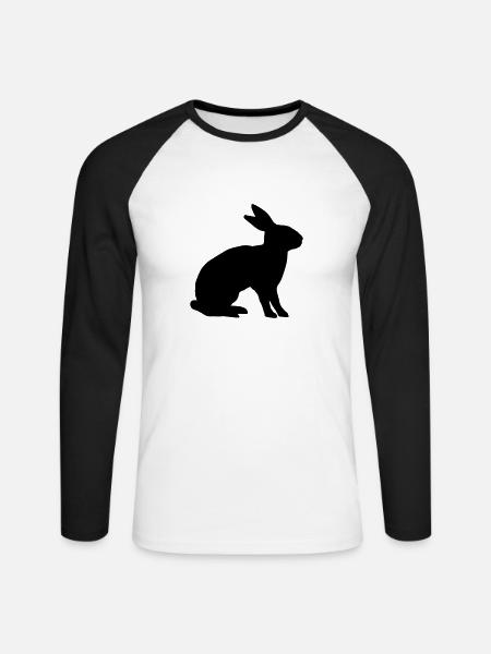 rabbit - Unisex Long Sleeve Baseball T-Shirt - white/black