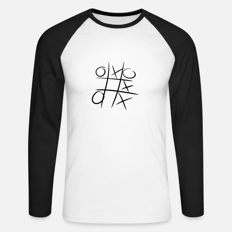 Tic Tac Toe - Unisex Baseballshirt langarm - Weiß/Schwarz