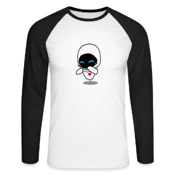 fin - Unisex Long Sleeve Baseball T-Shirt - white/black - Front - Nik (191cm)