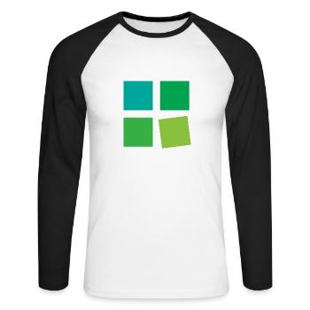 Green square tiles - Unisex Long Sleeve Baseball T-Shirt - white/black - Front - Nik (191cm)