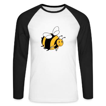 Bumblebee with your colors - Unisex Long Sleeve Baseball T-Shirt - white/black - Front - Nik (191cm)