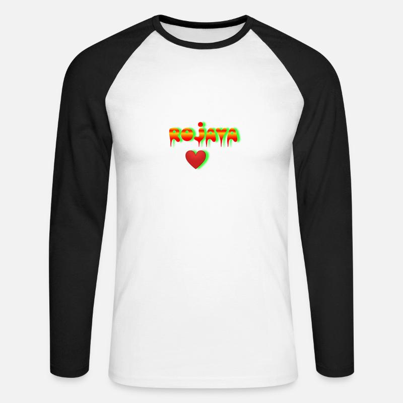 Rojava - Unisex Baseballshirt langarm - Weiß/Schwarz