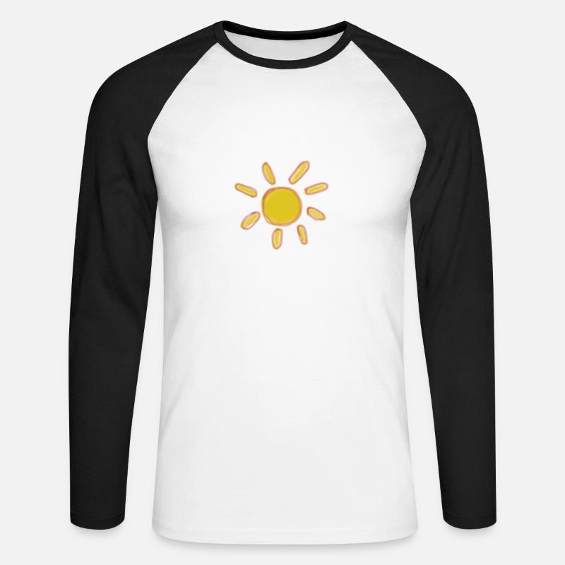 Summer sun gift idea - Unisex Long Sleeve Baseball T-Shirt - white/black