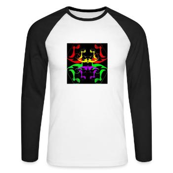 Black Powerful out - T-shirt baseball manches longues Homme - blanc/noir - Devant - Nik (191cm)