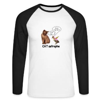 Catastrophe - Unisex Long Sleeve Baseball T-Shirt - white/black - Front - Nik (191cm)
