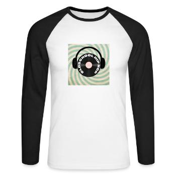 Oldschool Hip Hop - Unisex Baseballshirt langarm - Weiß/Schwarz - Vorne - Nik (191cm)