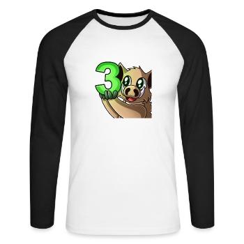 Dirty 3.0 - Unisex Baseballshirt langarm - Weiß/Schwarz - Vorne - Nik (191cm)