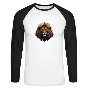 The king of the beasts, the lion - Unisex Long Sleeve Baseball T-Shirt - white/black - Front - Nik (191cm)
