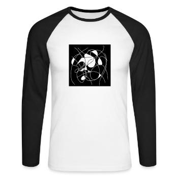 Art - Licht im dunkeln - Unisex Baseballshirt langarm - Weiß/Schwarz - Vorne - Nik (191cm)