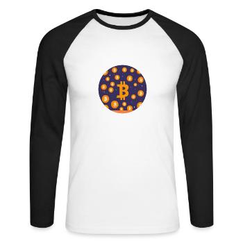 Bitcoin Cosmos - Unisex Long Sleeve Baseball T-Shirt - white/black - Front - Nik (191cm)