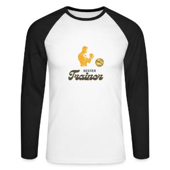 Boxen bester Trainer aller Zeiten Boxer Geschenk - Unisex Baseballshirt langarm - Weiß/Schwarz - Vorne - Nik (191cm)