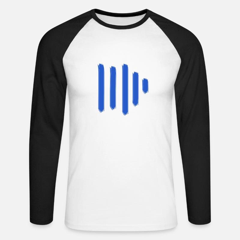 Sound Paint Bars - Unisex Baseballshirt langarm - Weiß/Schwarz