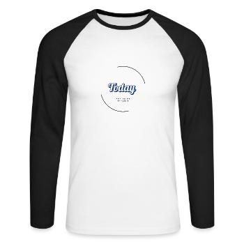 Today - Unisex Baseballshirt langarm - Weiß/Schwarz - Vorne - Nik (191cm)