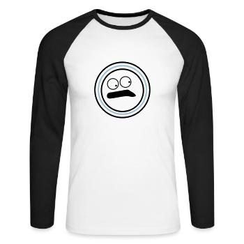 Cute emotional face huh - Unisex Long Sleeve Baseball T-Shirt - white/black - Front - Nik (191cm)