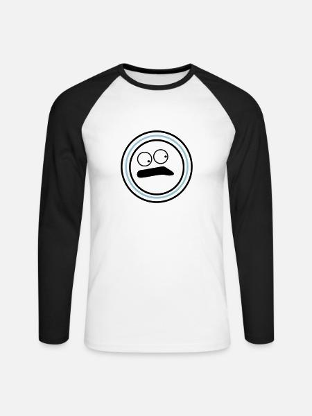 Cute emotional face huh - Unisex Long Sleeve Baseball T-Shirt - white/black