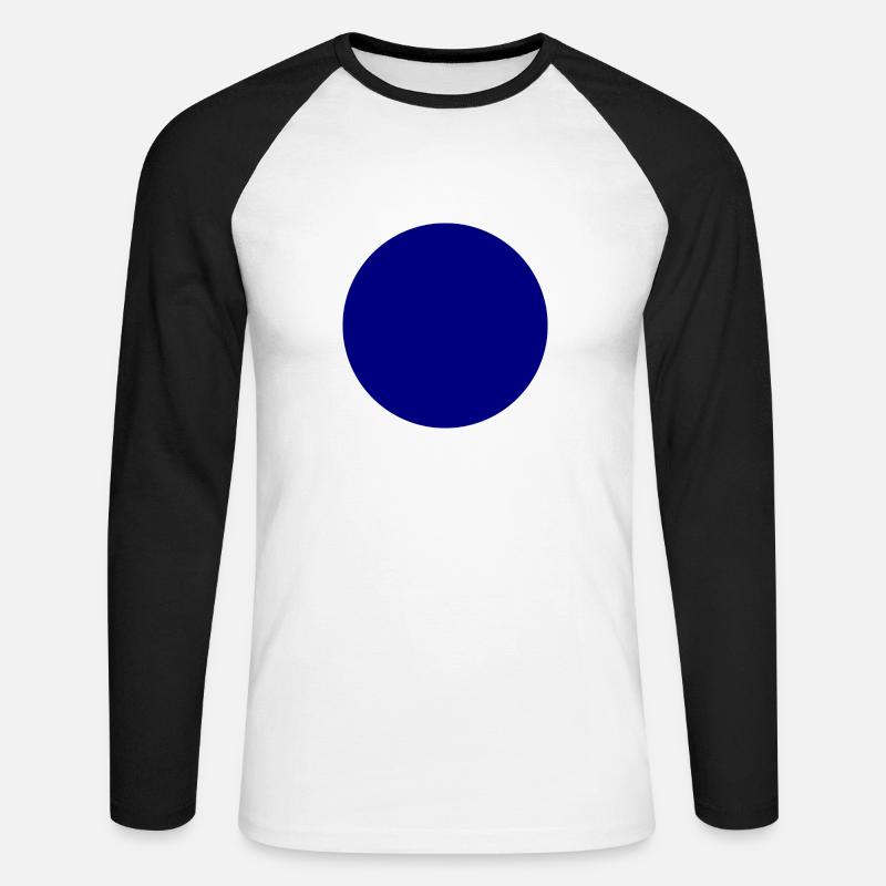 cerchio blu - Maglia da baseball a manica lunga da uomo - bianco/nero