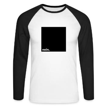 Non. - T-shirt baseball manches longues Homme - blanc/noir - Devant - Nik (191cm)