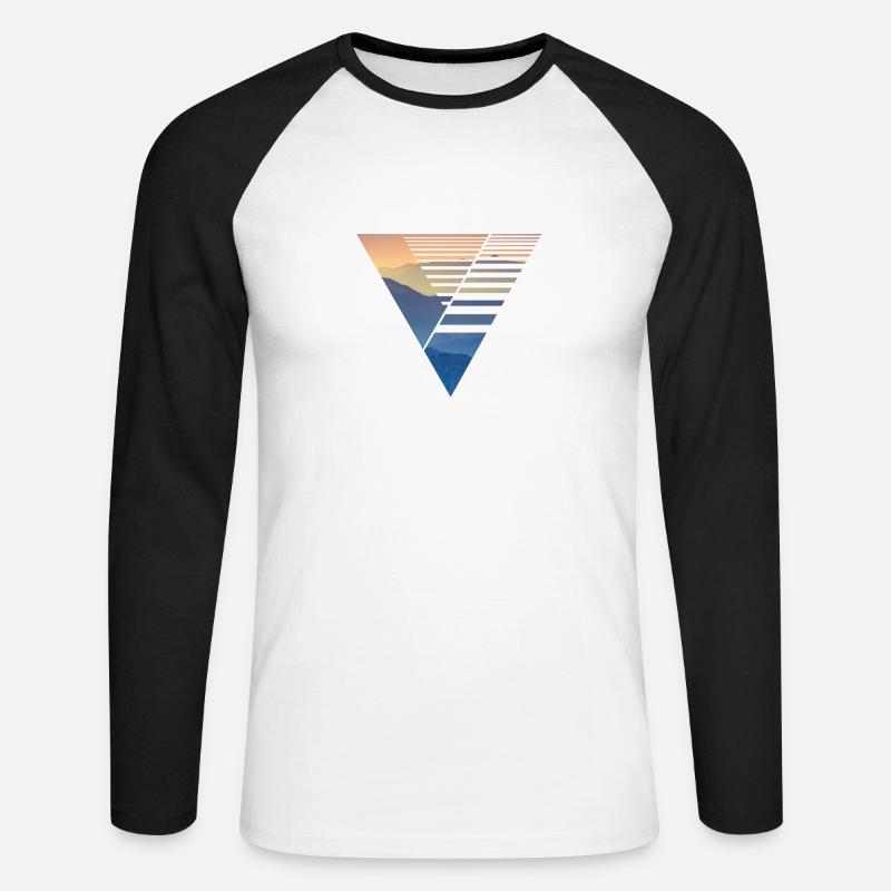 Vector Design Triangle - Unisex Baseballshirt langarm - Weiß/Schwarz