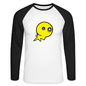 cute monster character - Unisex Long Sleeve Baseball T-Shirt - white/black - Front - Nik (191cm)