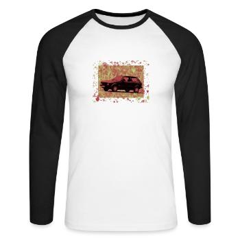 Yugo 45 Spritzer - Unisex Long Sleeve Baseball T-Shirt - white/black - Front - Nik (191cm)