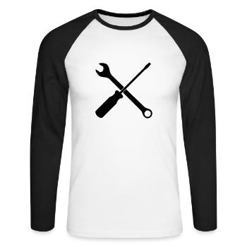 Schraubenzieher Schlüssel - Unisex Baseballshirt langarm - Weiß/Schwarz - Vorne - Nik (191cm)