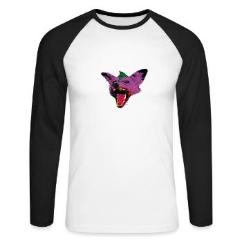 Hyenas - hyena - Unisex Long Sleeve Baseball T-Shirt - white/black - Front - Nik (191cm)