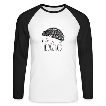 Hedgehog - Unisex Long Sleeve Baseball T-Shirt - white/black - Front - Nik (191cm)