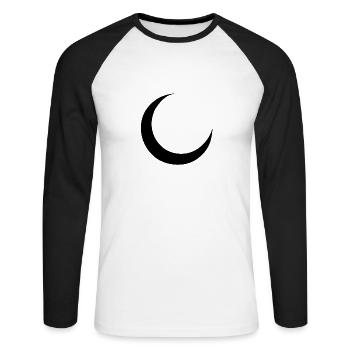 crescent - Unisex Long Sleeve Baseball T-Shirt - white/black - Front - Nik (191cm)