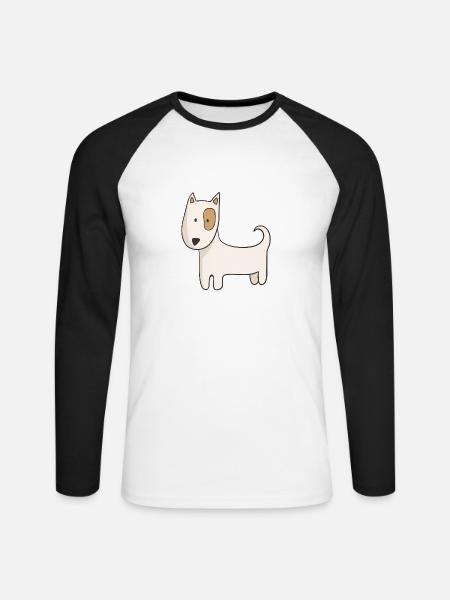 Hund - Unisex Baseballshirt langarm - Weiß/Schwarz