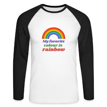 Rainbow - Unisex Long Sleeve Baseball T-Shirt - white/black - Front - Nik (191cm)