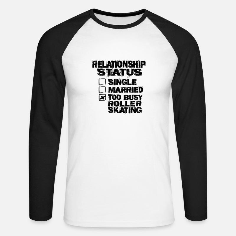 status roller skating - Unisex Baseballshirt langarm - Weiß/Schwarz
