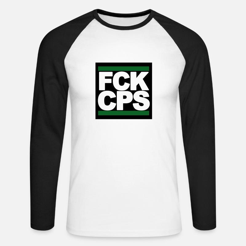 fck cps - Unisex Baseballshirt langarm - Weiß/Schwarz