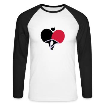 Tennis de table - T-shirt baseball manches longues Homme - blanc/noir - Devant - Nik (191cm)
