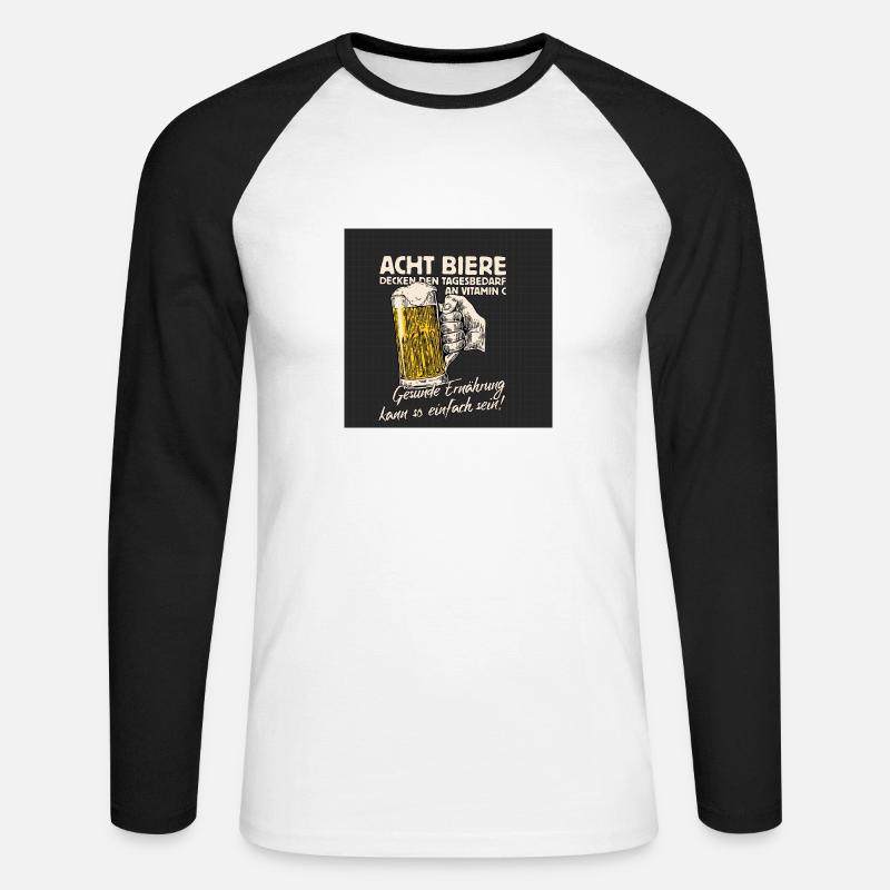 Trinkspruch - Unisex Baseballshirt langarm - Weiß/Schwarz