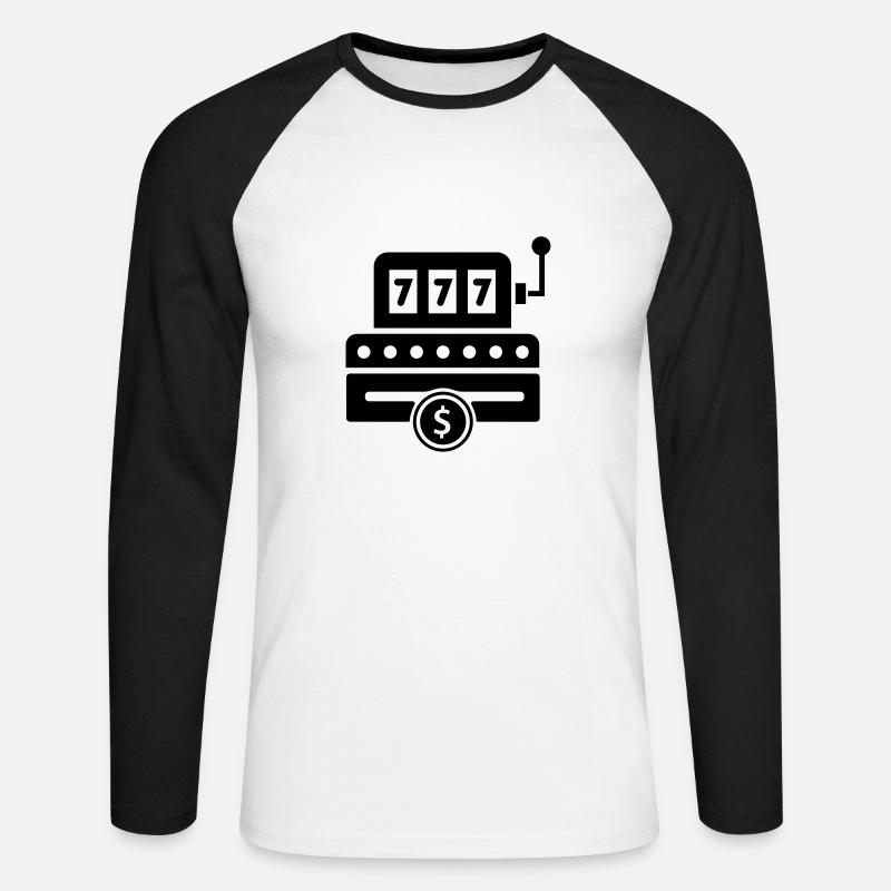 slott machine/ einarmiger Bandit - Unisex Baseballshirt langarm - Weiß/Schwarz