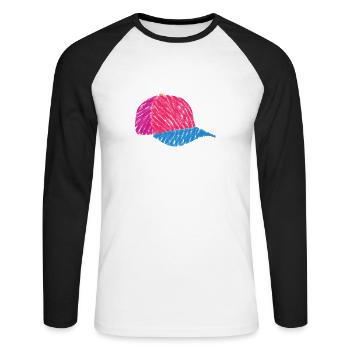 Minimalist Cap - Unisex Long Sleeve Baseball T-Shirt - white/black - Front - Nik (191cm)