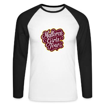 Mallorca Girls Tour Herz - Unisex Baseballshirt langarm - Weiß/Schwarz - Vorne - Nik (191cm)