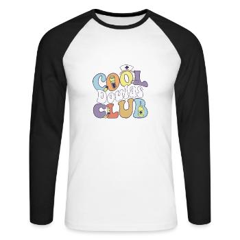Cool Doulas Club Midwife Squad Midwifery - T-shirt baseball manches longues Homme - blanc/noir - Devant - Nik (191cm)