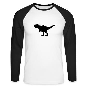 Carnotaurus Dinosaure Dino Préhistorique Dinosaure prédateur - T-shirt baseball manches longues Homme - blanc/noir - Devant - Nik (191cm)