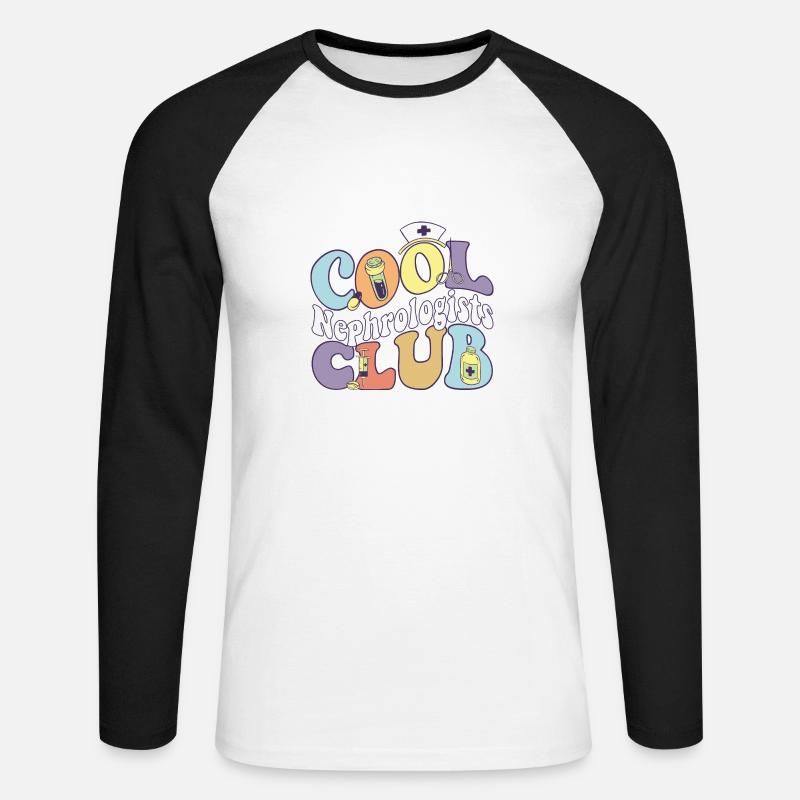 Cool Nephrologists Club Nephrology Practitioner - Unisex Baseballshirt langarm - Weiß/Schwarz