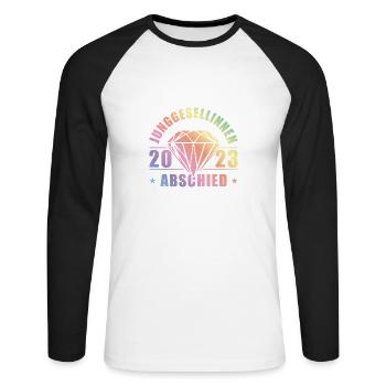 Junggesellinnenabschied Jga 2023 - Unisex Baseballshirt langarm - Weiß/Schwarz - Vorne - Nik (191cm)