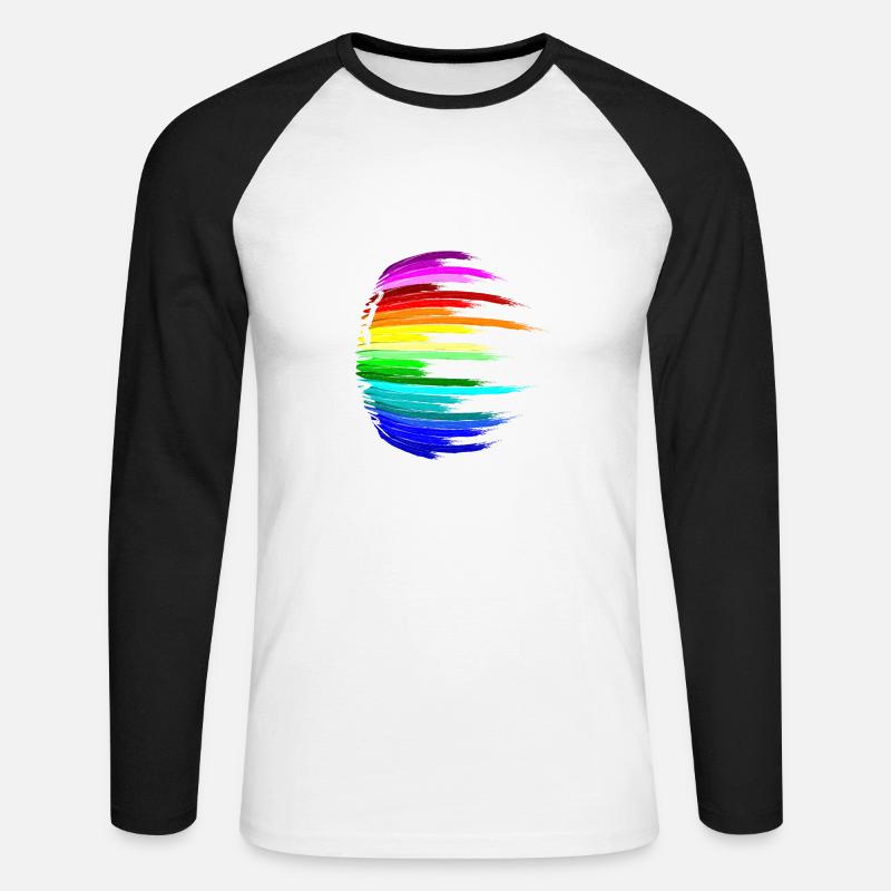 hardstyle equalizer - Unisex Baseballshirt langarm - Weiß/Schwarz