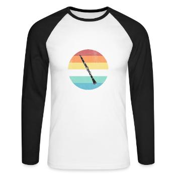 clarinet - Unisex Long Sleeve Baseball T-Shirt - white/black - Front - Nik (191cm)