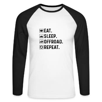 Offroader Offroad Allrad Allradantrieb Outdoor - Unisex Baseballshirt langarm - Weiß/Schwarz - Vorne - Nik (191cm)