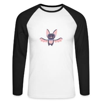 bat - Unisex Long Sleeve Baseball T-Shirt - white/black - Front - Nik (191cm)
